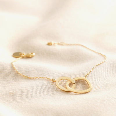 Organic Interlocking Hoops Bracelet in Gold