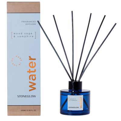 Elements- Water- Wood Sage & Samphire Reed Diffuser- Stoneglow