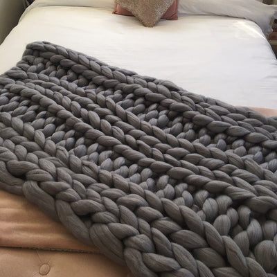 Merino Wool Medium Blanket, Ash