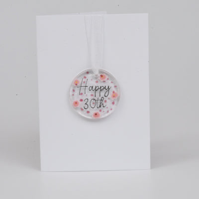 30th Birthday Hanging Glass Greeting Card