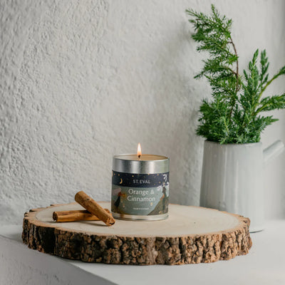 Orange and Cinnamon, Christmas Scented Tin Candle, St Eval