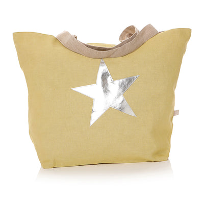 Shruti Yellow Tote Bag with Star