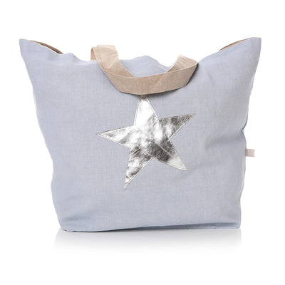 Shruti Pale Blue Tote Bag with Star