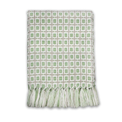 Shruti Squared Throw, Sage Green
