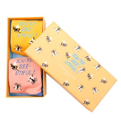 Miss Sparrow Bee-utiful Socks Box