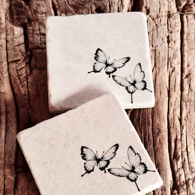 Butterfly Natural Marble Stone Coaster