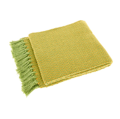 Festival Recycled Cotton Throw, Green-yellow