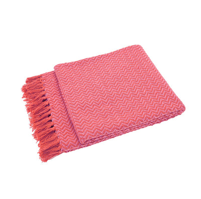 Festival Recycled Cotton Throw, Pink-orange