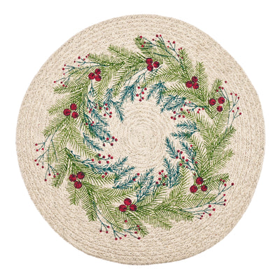 Circular Printed Wreath Placemat
