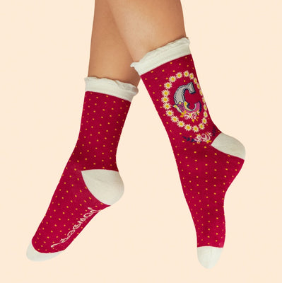 Letter C Ankle Socks by Powder