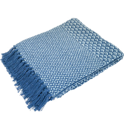 Carnival Recycled Cotton Throw, Blue