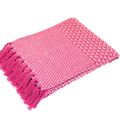 Carnival Recycled Cotton Throw, Pink