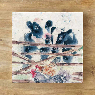 Cow and Gate Natural Stone Marble Coaster