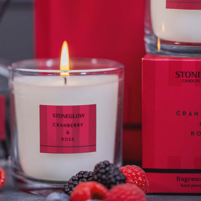 Cranberry and Rose Candle by Stoneglow