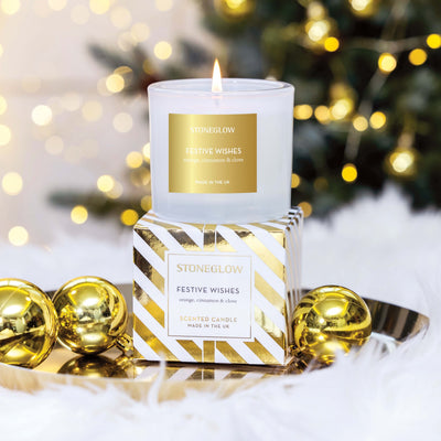 Festive Wishes Candle - Orange, Cinnamon and Clove by Stoneglow