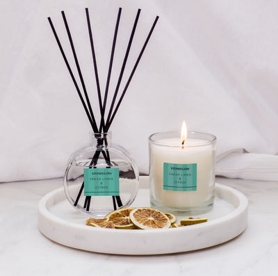 Stone Glow Fresh Linen & Citrus Scented Reed Diffuser