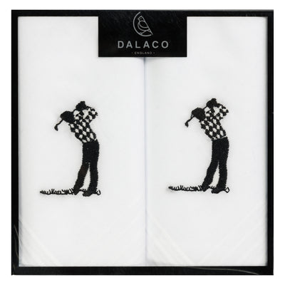 Golfer Embroidered Handkerchief Set