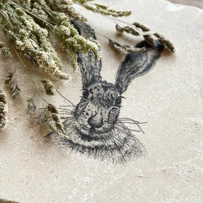 Hare Natural Marble Stone Coaster