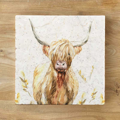 Highland Henry Natural Stone Marble Coaster