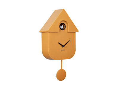 Modern Cuckoo Wall Clock, Mustard