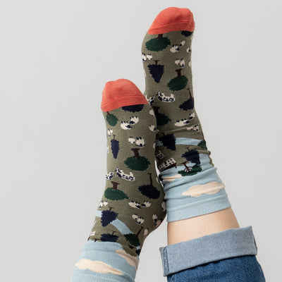 Country Scene Bamboo Socks by Lily and Me