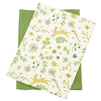 Meadow Tea Towel Set of 2, Apple