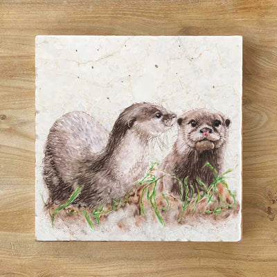 Otter Tales Natural Stone Marble Coaster