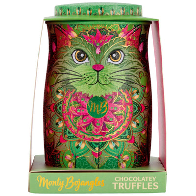 Monty Bojangles Jade Mirage Cat Tin, Pistachio and Sea Salt Cocoa Dusted Truffles