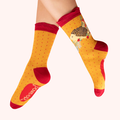 Nesting Hedgehog Ankle Socks by Powder