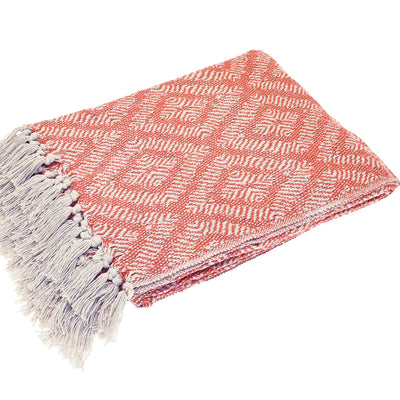 Diamond Recycled Throw, Coral