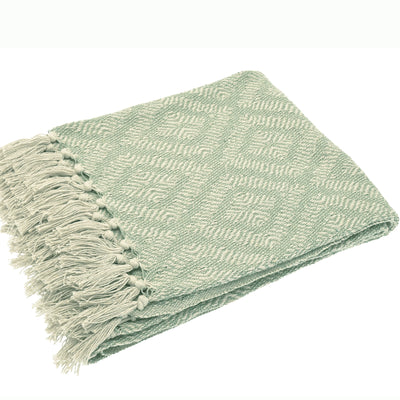 Diamond Recycled Throw, Sage