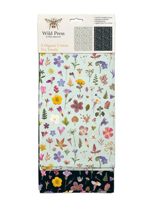Mint Meadow and Black Meadow Set of Two Tea Towels