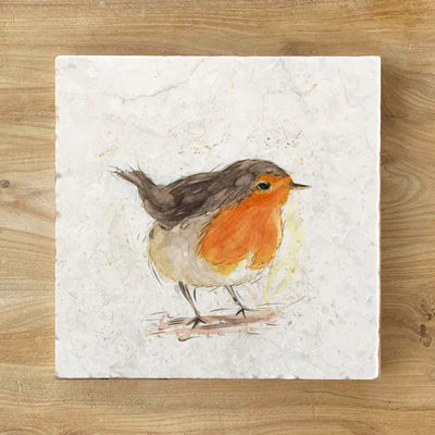 The Usual Suspects- Robin Natural Stone Marble Coaster