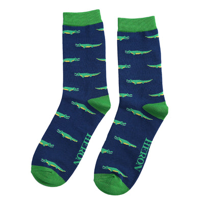 Mr Heron Crocodiles Socks, Navy