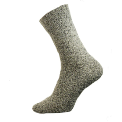 Joya Men's Brown Plain Wool Blend Socks with Ribbed Cuff