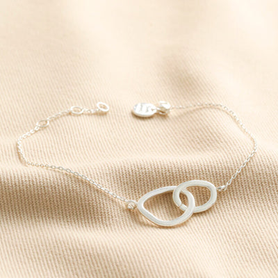 Organic Interlocking Hoops Bracelet in Silver