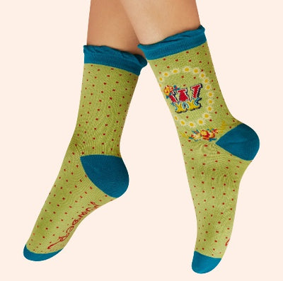 Letter W Ankle Socks by Powder