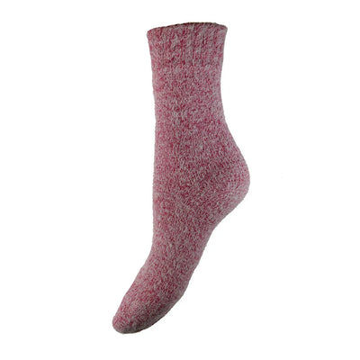 Joya Pink Plain Soft Socks with Ribbed Cuff