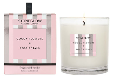Cocoa Flowers and Rose Petals Candle by Stoneglow