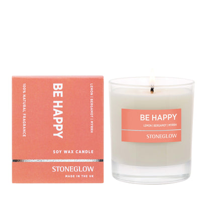 Wellbeing - Be Happy Candle by Stoneglow