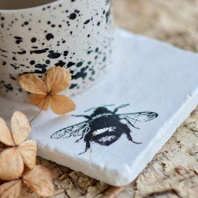 Bee Natural Marble Stone Coaster