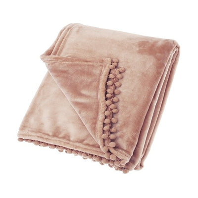 Cashmere Touch Fleece Throw, Blush Pink