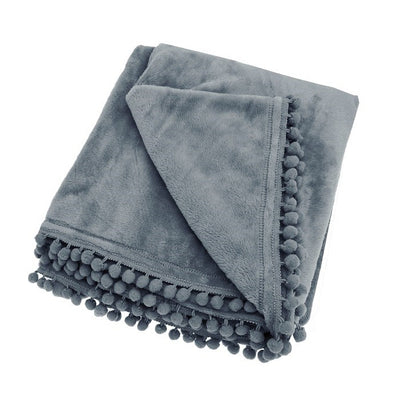 Cashmere Touch Fleece Throw, Charcoal