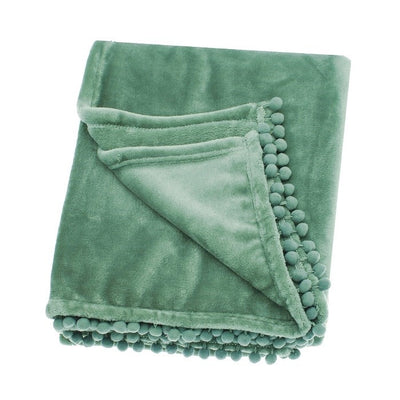 Cashmere Touch Fleece Throw, Moss
