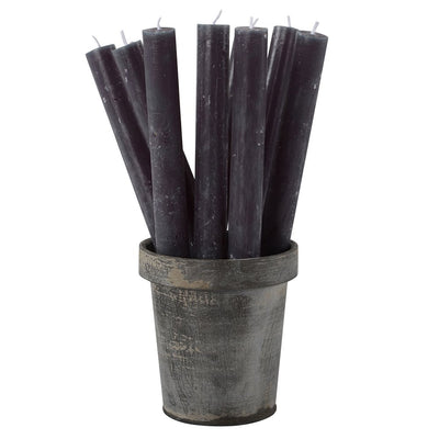 Rustic Dinner Candle, Dark Grey