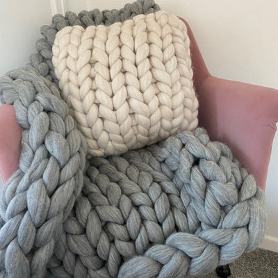 Merino Wool Medium Blanket, Grey