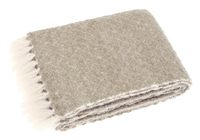 Wool Blend Reversible Throw, Natural