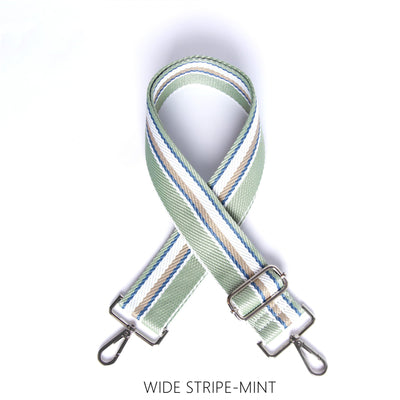Bag Strap, Mint Wide Stripe