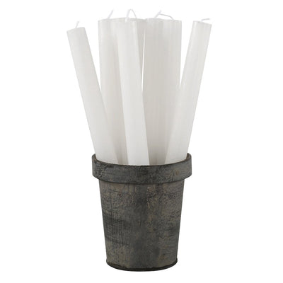 Rustic Dinner Candle, White
