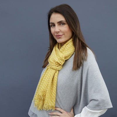 Yellow / White, Spring Cross Scarf by Earth Squared